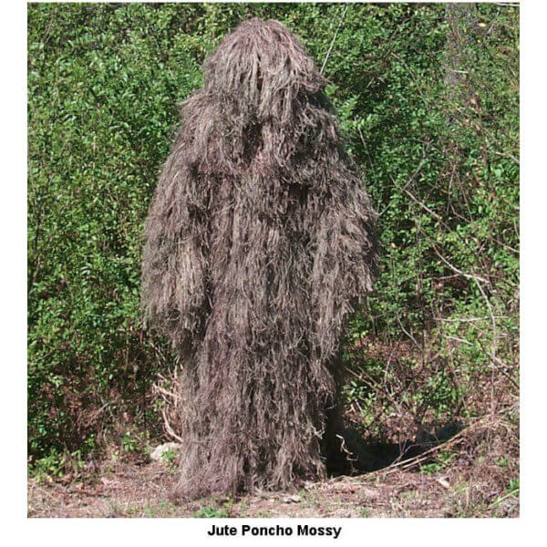 Jute Ghillie Poncho Mossy